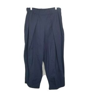 luukaa 10 Navy blue tapered urban curtain pants